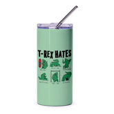 T-Rex Hates Exercise Funny Design on Green Tumbler product